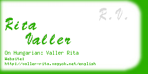 rita valler business card